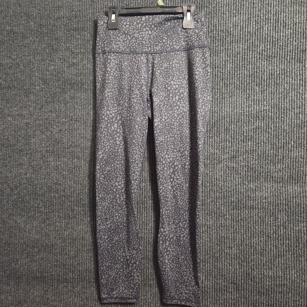 Fabletics PowerHold High-Waisted Leggings Charcoal Leopard Print Women Small 7/8